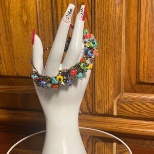 Colorful Beaded Bracelet with magnetic closure handmade